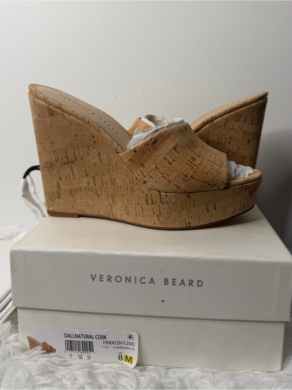 Veronica Beard Cork Platform Wedge Sandals - Natural